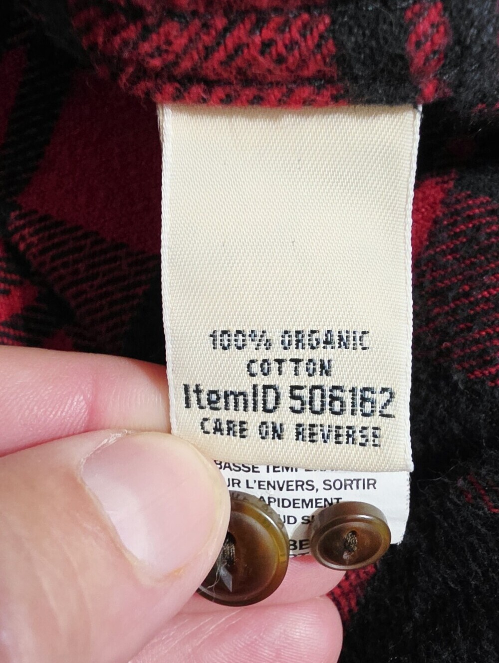L.L.Bean Women’s M 100% Organic Cotton Flannel Shirt Red Black Plaid Button Up - Picture 15 of 15